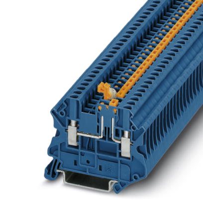 Phoenix Contact Knife Disconnect Terminal Block; UT 2.5-MT BU; 20A; 300V; #26 - #12; Screw Connection; Blue